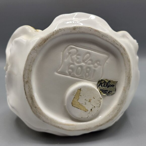 Vintage Relpo 6081 Girl Head Vase Planter Yellow Daisy Flowers Made In Japan - Picture 5 of 16